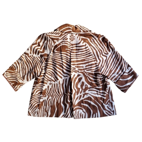 Multiples Zebra Pattern Jacket in Brown and White - Picture 2 of 3